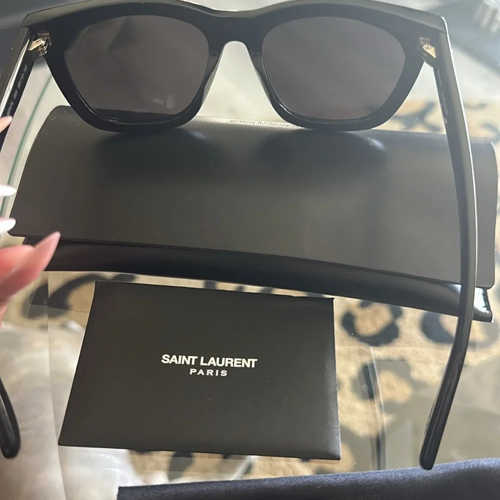Saint Laurent Black Sunglasses with Dark Gray Lenses